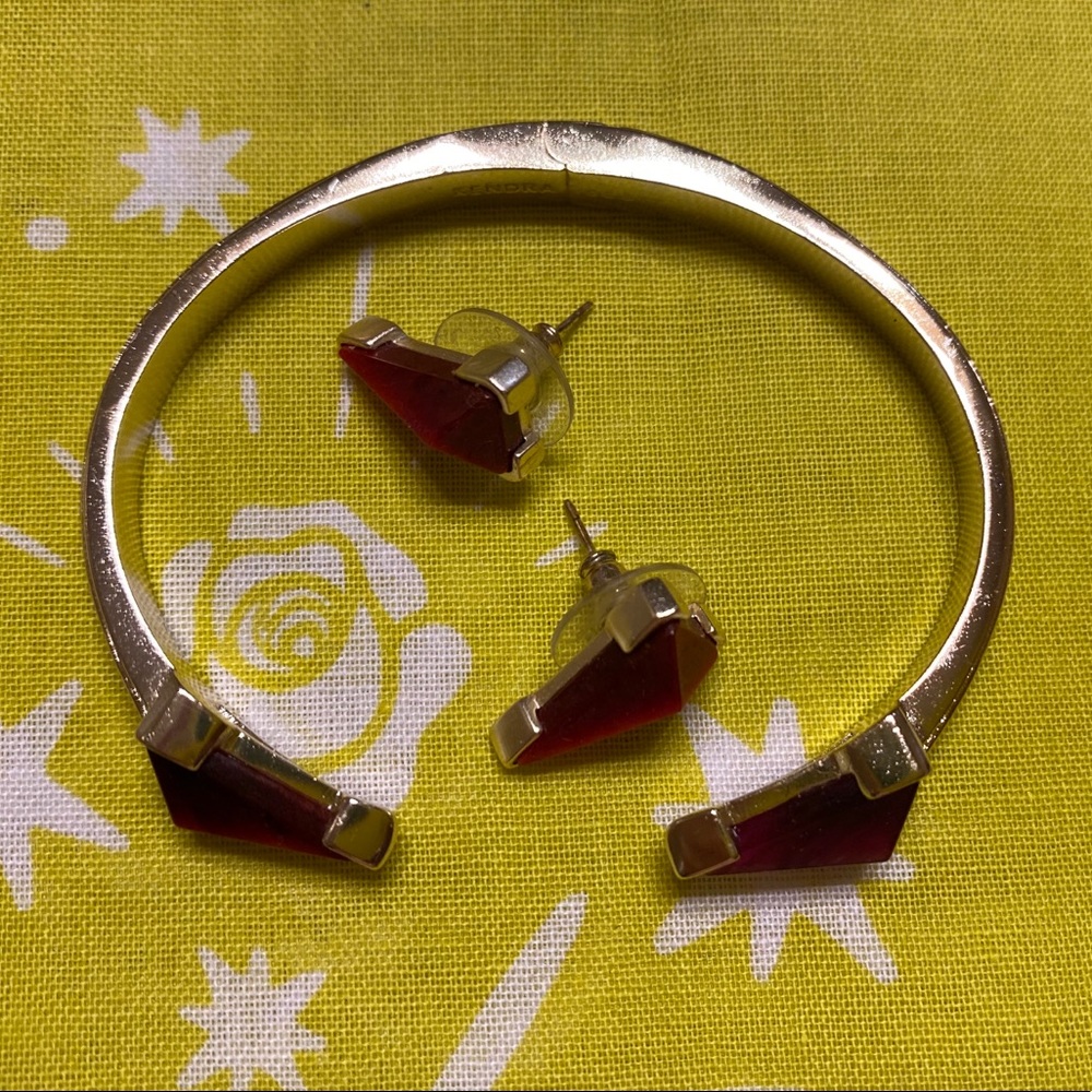 Matching Bordeaux Tiger’s Eye Studs & Bracelet